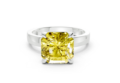 Aspen Yellow Diamond Solitaire Radiant Squareuare Cut 3mm Engagement Ring