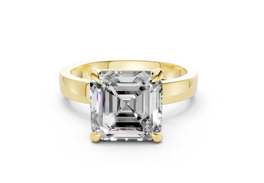 Aspen Diamond Solitaire Asscher Cut 3mm Engagement Ring