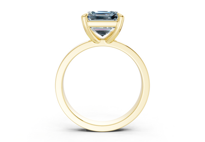 Aspen Blue Diamond Solitaire Asscher Cut 3mm Engagement Ring