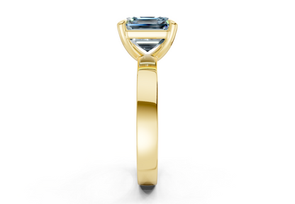 Aspen Blue Diamond Solitaire Asscher Cut 3mm Engagement Ring