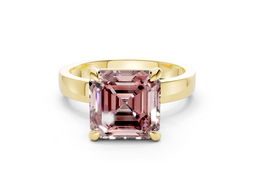 Aspen Pink Diamond Solitaire Asscher Cut 3mm Engagement Ring
