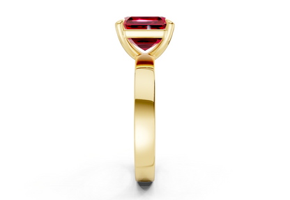 Aspen Ruby Gemstone Solitaire Asscher Cut 3mm Engagement Ring