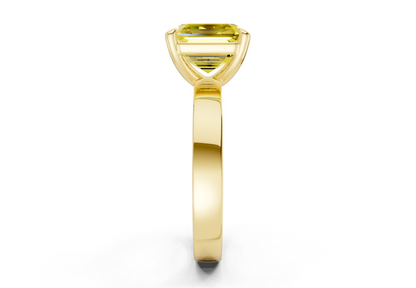 Aspen Yellow Diamond Solitaire Asscher Cut 3mm Engagement Ring