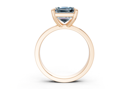 Aspen Blue Diamond Solitaire Asscher Cut 3mm Engagement Ring