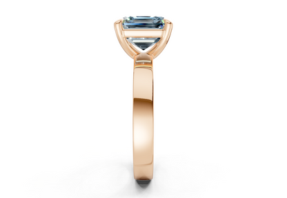 Aspen Blue Diamond Solitaire Asscher Cut 3mm Engagement Ring