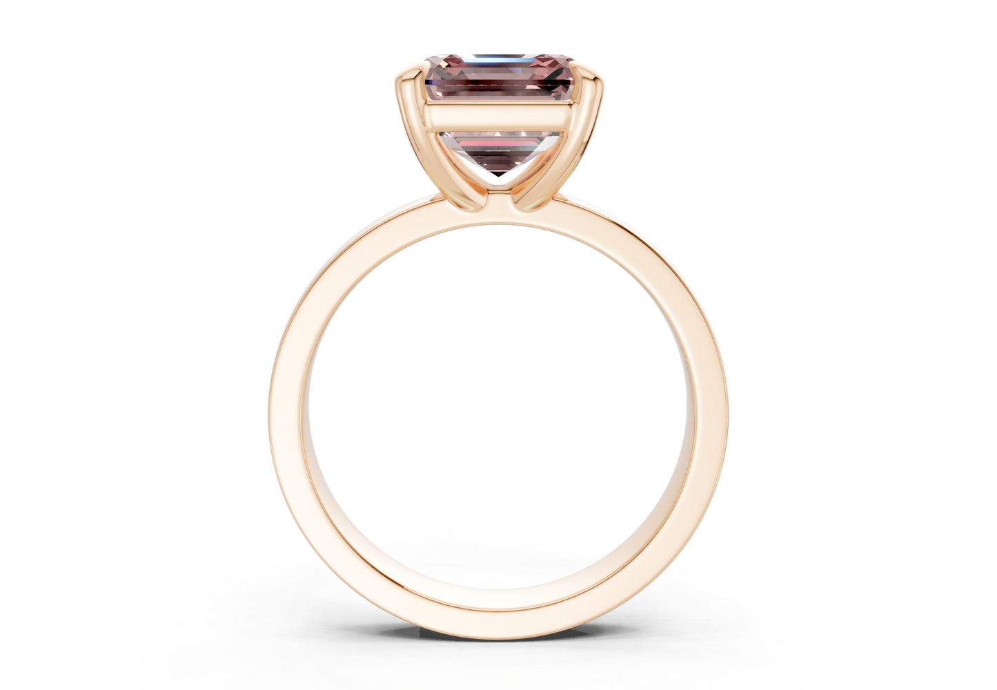 Aspen Pink Diamond Solitaire Asscher Cut 3mm Engagement Ring