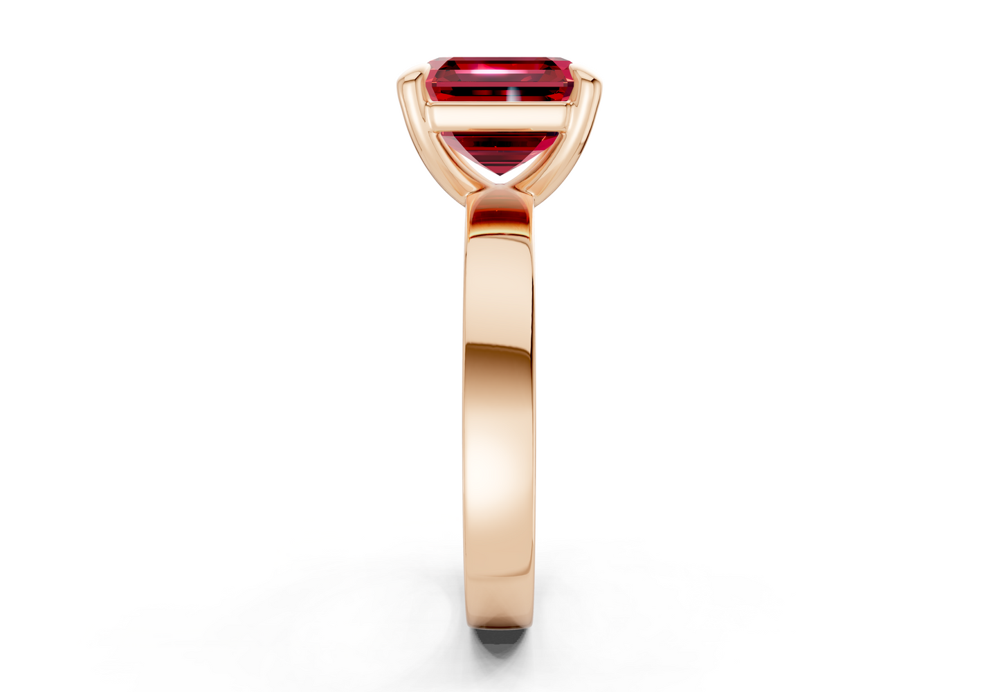 Aspen Ruby Gemstone Solitaire Asscher Cut 3mm Engagement Ring
