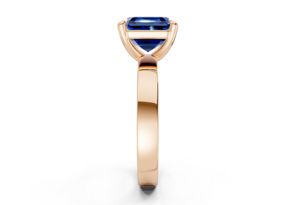Aspen Sapphire Gemstone Solitaire Asscher Cut 3mm Engagement Ring