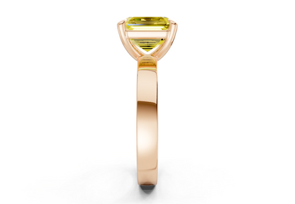 Aspen Yellow Diamond Solitaire Asscher Cut 3mm Engagement Ring