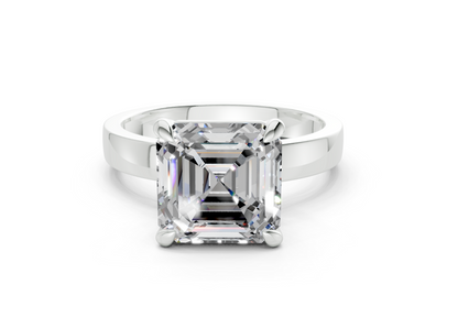 Aspen Diamond Solitaire Asscher Cut 3mm Engagement Ring