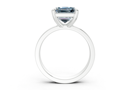 Aspen Blue Diamond Solitaire Asscher Cut 3mm Engagement Ring