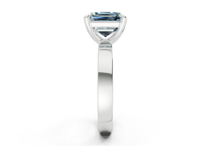 Aspen Blue Diamond Solitaire Asscher Cut 3mm Engagement Ring