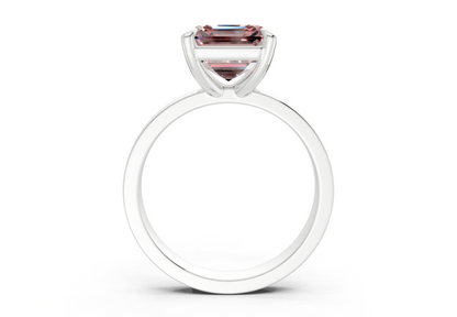 Aspen Pink Diamond Solitaire Asscher Cut 3mm Engagement Ring