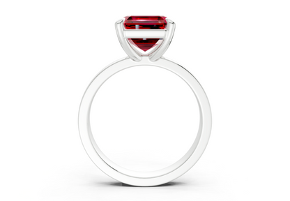 Aspen Ruby Gemstone Solitaire Asscher Cut 3mm Engagement Ring