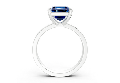 Aspen Sapphire Gemstone Solitaire Asscher Cut 3mm Engagement Ring