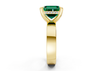 Echo Emerald Gemstone Solitaire Asscher Cut 4mm Engagement Ring