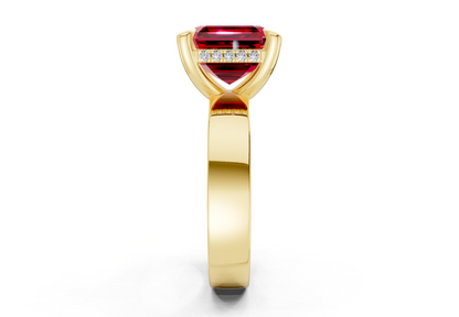Echo Ruby Gemstone Solitaire Asscher Cut 4mm Engagement Ring