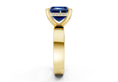 Echo Sapphire Gemstone Solitaire Asscher Cut 4mm Engagement Ring