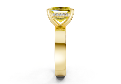 Echo Yellow Diamond Solitaire Asscher Cut 4mm Engagement Ring