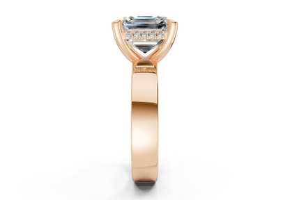 Echo Diamond Solitaire Asscher Cut 4mm Engagement Ring