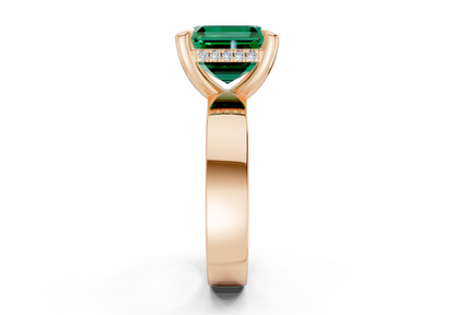 Echo Emerald Gemstone Solitaire Asscher Cut 4mm Engagement Ring