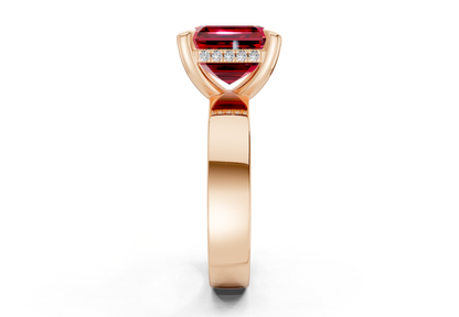 Echo Ruby Gemstone Solitaire Asscher Cut 4mm Engagement Ring
