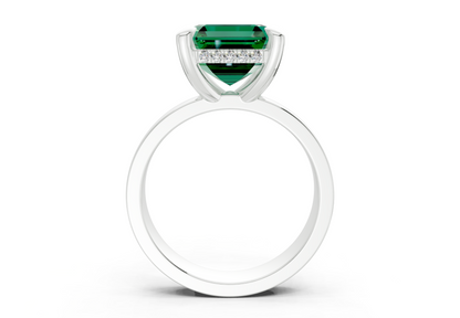 Echo Emerald Gemstone Solitaire Asscher Cut 4mm Engagement Ring