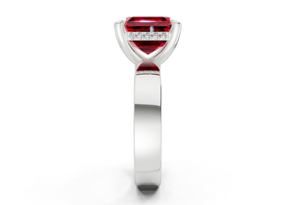 Echo Ruby Gemstone Solitaire Asscher Cut 4mm Engagement Ring