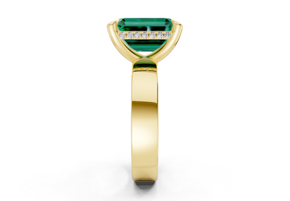 Echo Emerald Gemstone Solitaire Emerald Cut 4mm Engagement Ring