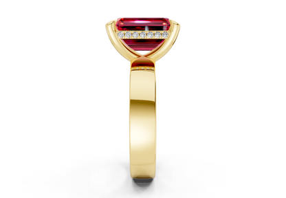 Echo Ruby Gemstone Solitaire Emerald Cut 4mm Engagement Ring