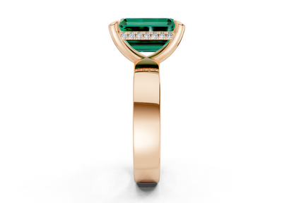 Echo Emerald Gemstone Solitaire Emerald Cut 4mm Engagement Ring