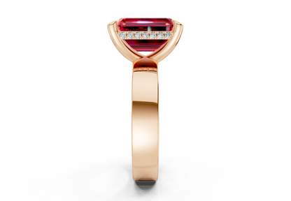 Echo Ruby Gemstone Solitaire Emerald Cut 4mm Engagement Ring