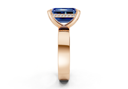 Echo Sapphire Gemstone Solitaire Emerald Cut 4mm Engagement Ring