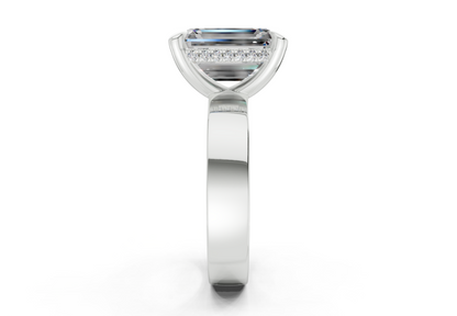 Echo Diamond Solitaire Emerald Cut 4mm Engagement Ring