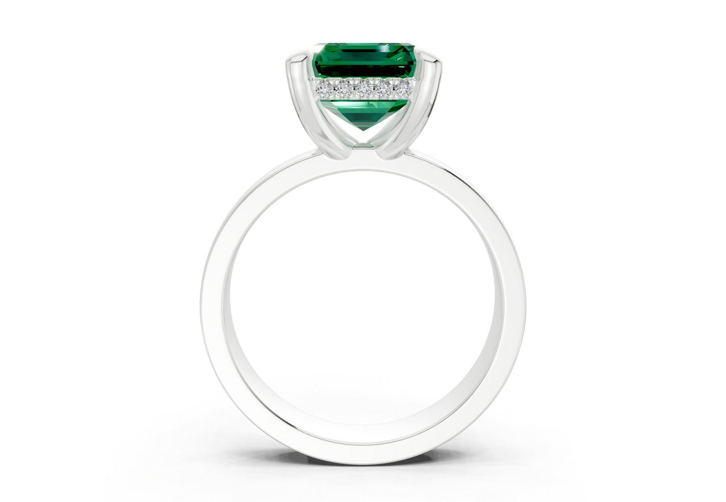 Echo Emerald Gemstone Solitaire Emerald Cut 4mm Engagement Ring