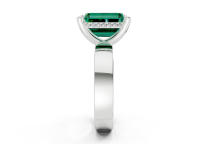 Echo Emerald Gemstone Solitaire Emerald Cut 4mm Engagement Ring
