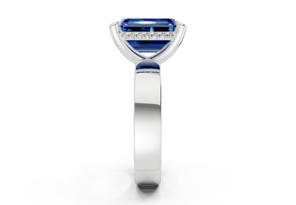 Echo Sapphire Gemstone Solitaire Emerald Cut 4mm Engagement Ring