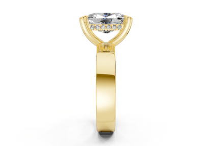 Echo Diamond Solitaire Elongated Cushion Cut 4mm Engagement Ring