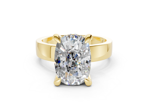 Echo Diamond Solitaire Elongated Cushion Cut 4mm Engagement Ring