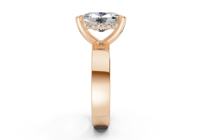 Echo Diamond Solitaire Elongated Cushion Cut 4mm Engagement Ring