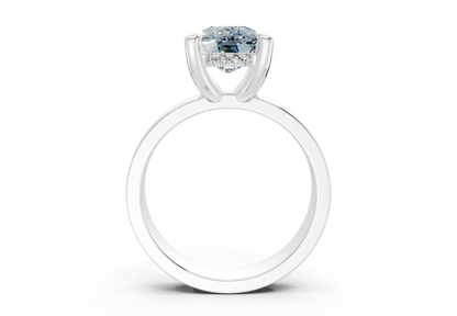 Echo Blue Diamond Solitaire Elongated Cushion Cut 4mm Engagement Ring