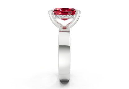 Echo Ruby Gemstone Solitaire Elongated Cushion Cut 4mm Engagement Ring