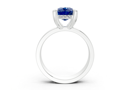 Echo Sapphire Gemstone Solitaire Elongated Cushion Cut 4mm Engagement Ring