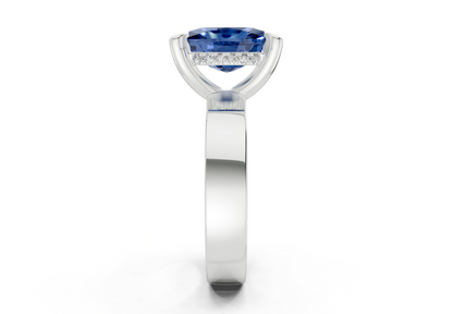 Echo Sapphire Gemstone Solitaire Elongated Cushion Cut 4mm Engagement Ring