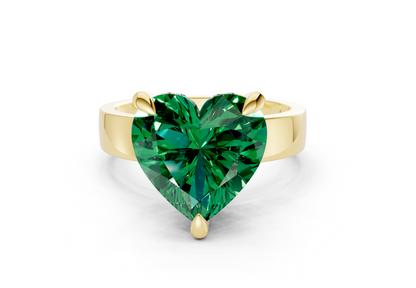 Echo Emerald Gemstone Solitaire Heart Cut 4mm Engagement Ring