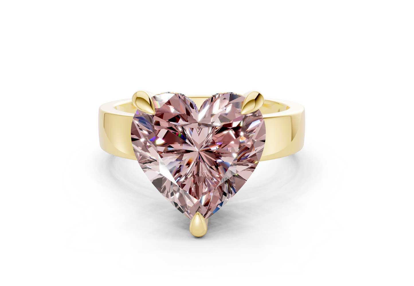 Echo Pink Diamond Solitaire Heart Cut 4mm Engagement Ring
