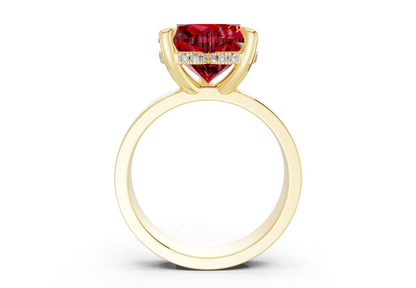 Echo Ruby Gemstone Solitaire Heart Cut 4mm Engagement Ring
