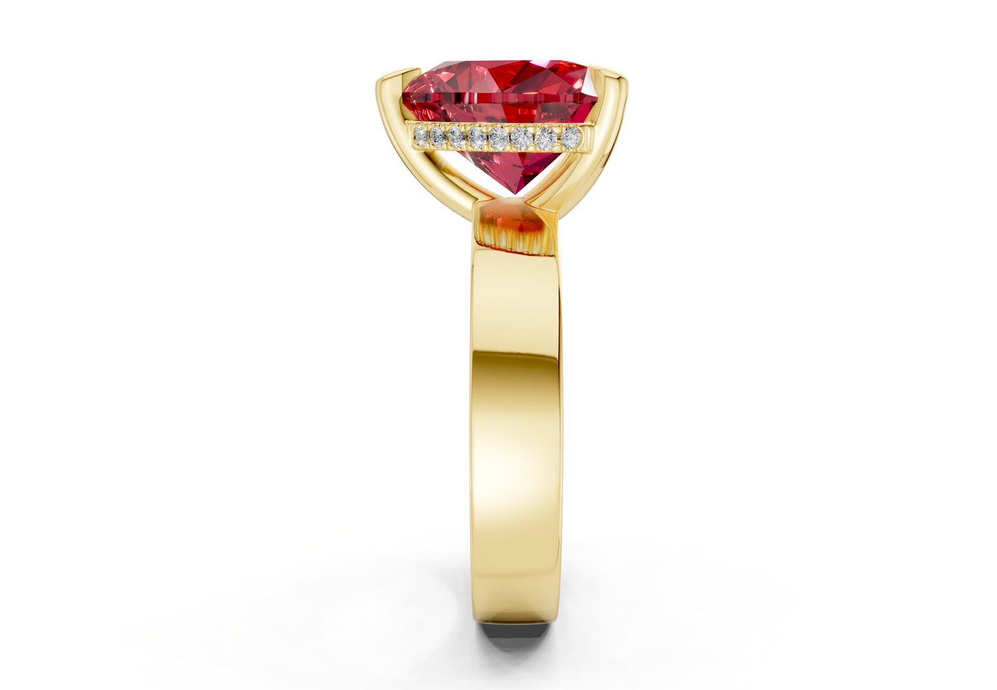 Echo Ruby Gemstone Solitaire Heart Cut 4mm Engagement Ring