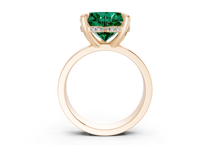 Echo Emerald Gemstone Solitaire Heart Cut 4mm Engagement Ring