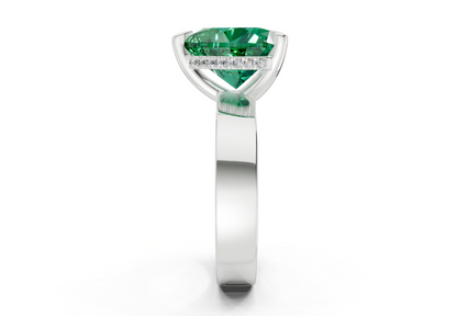 Echo Emerald Gemstone Solitaire Heart Cut 4mm Engagement Ring